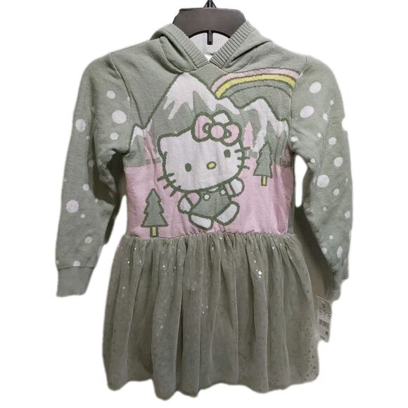*NWT* Hello Kitty By Sanrio XS Hooded Long Sleeve Sweater Top Tutu Bottom Dress - Picture 1 of 3